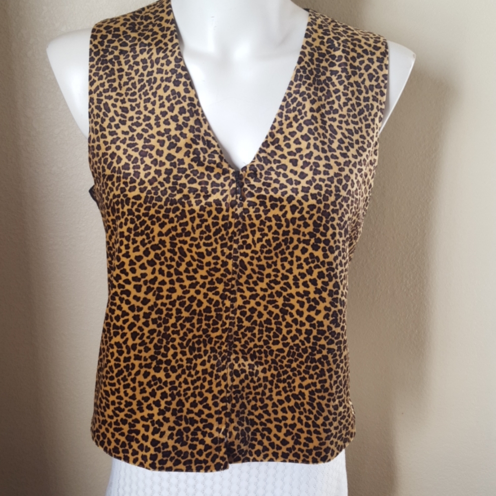 Style studio animal print vest top size 1X
